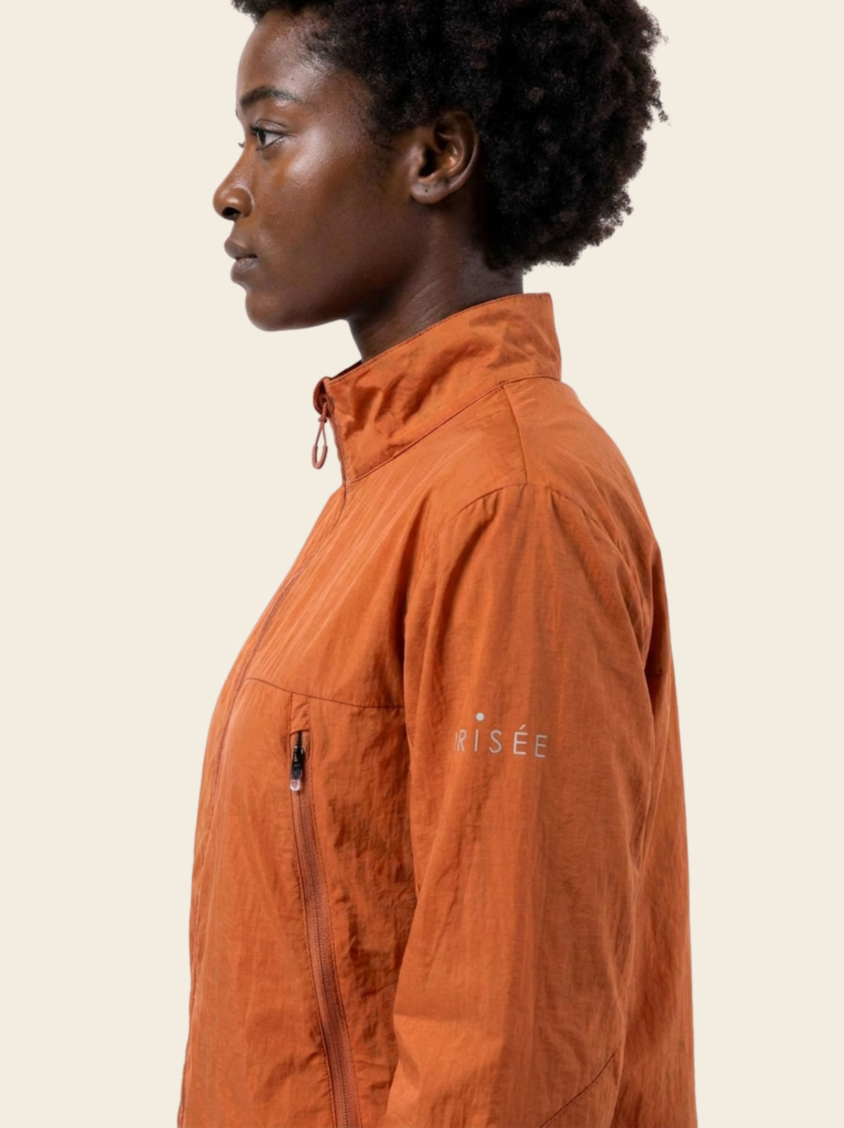 Zephyr Anti-UV Sun Jacket — Terracotta — side profile 2