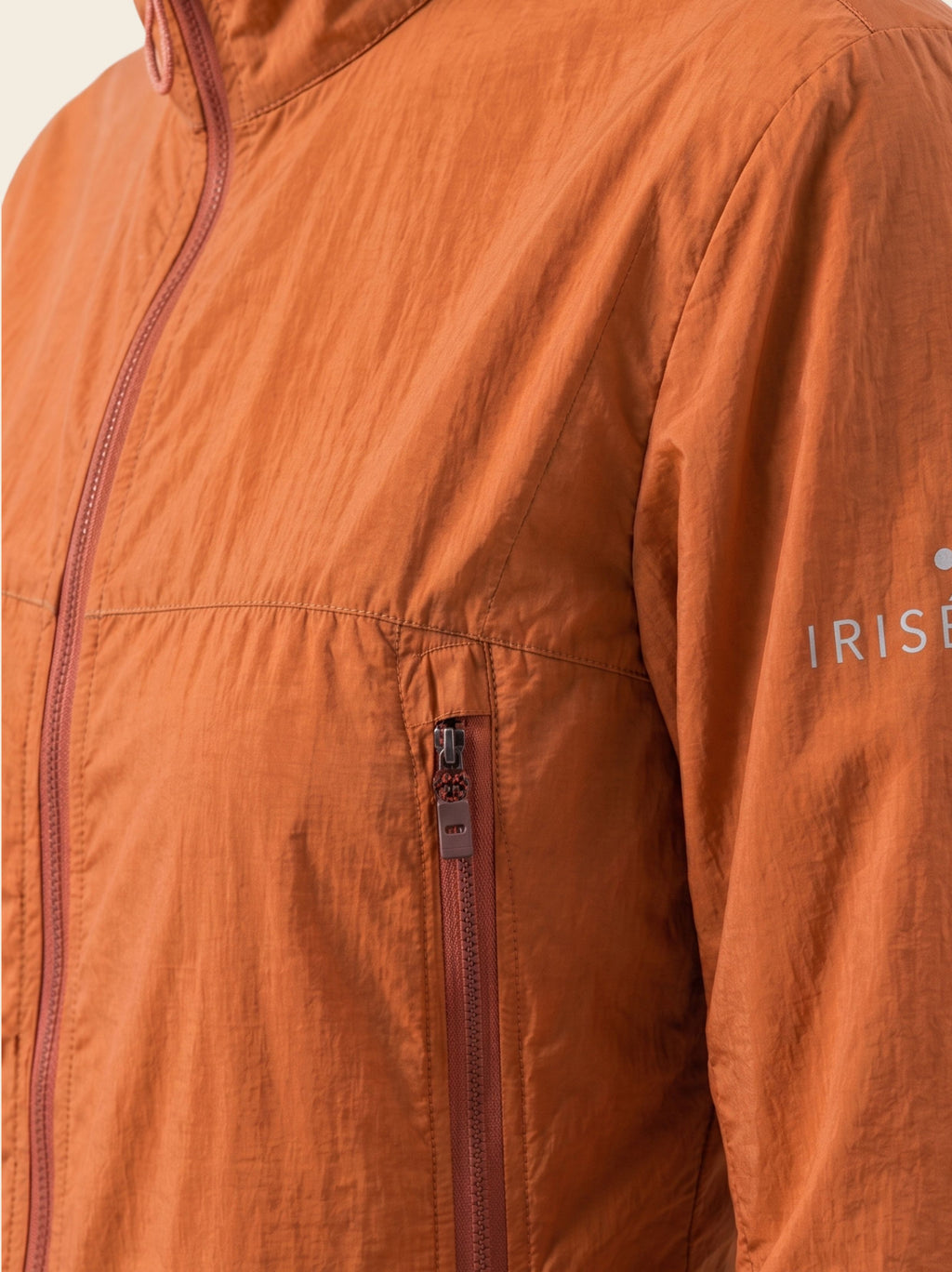Zephyr Anti-UV Sun Jacket — Terracotta — front detail