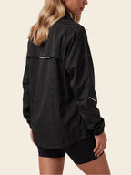 Zephyr Anti-UV Sun Jacket — Obsidian Black — back