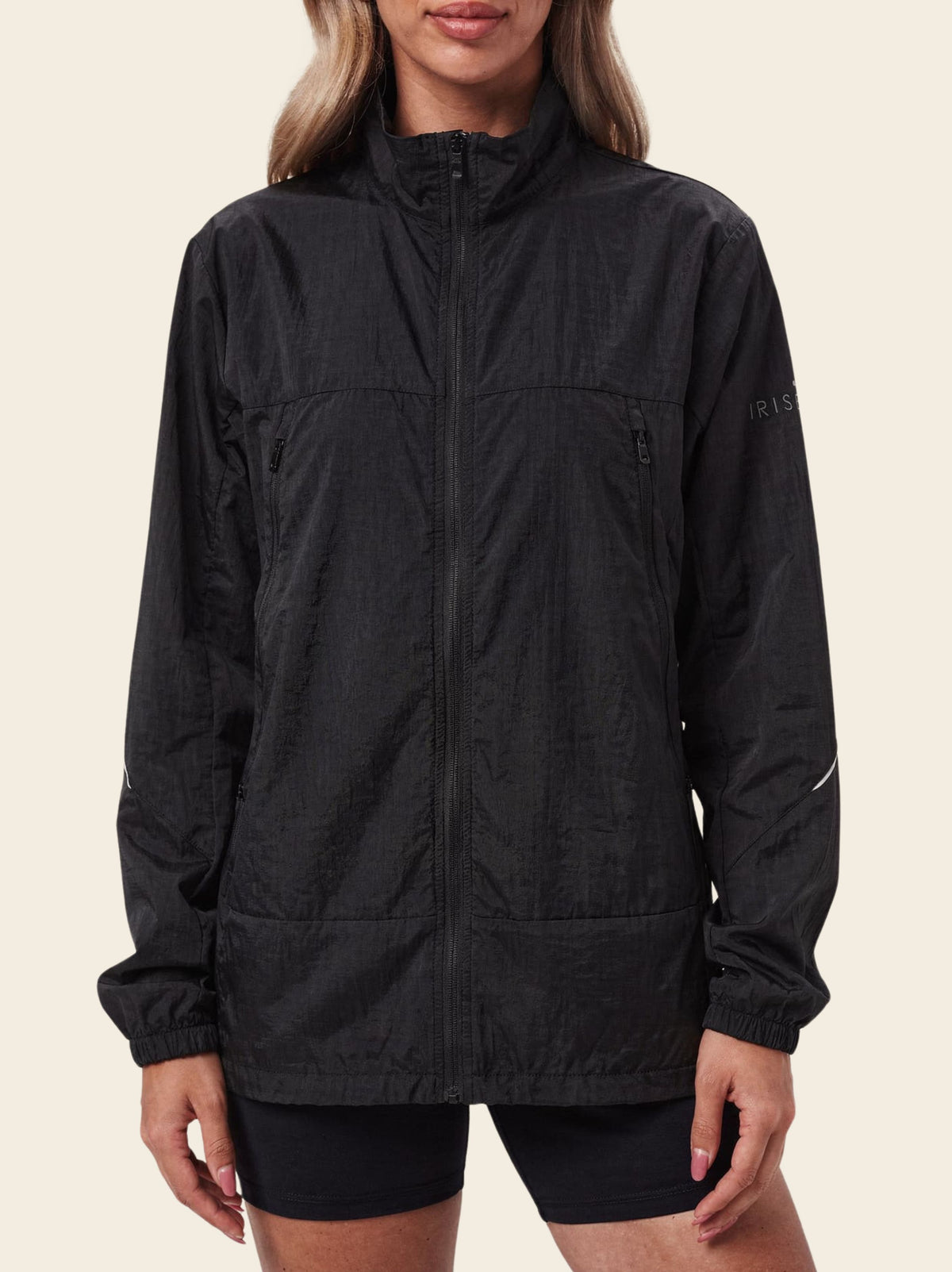 Zephyr Anti-UV Sun Jacket — Obsidian Black — front