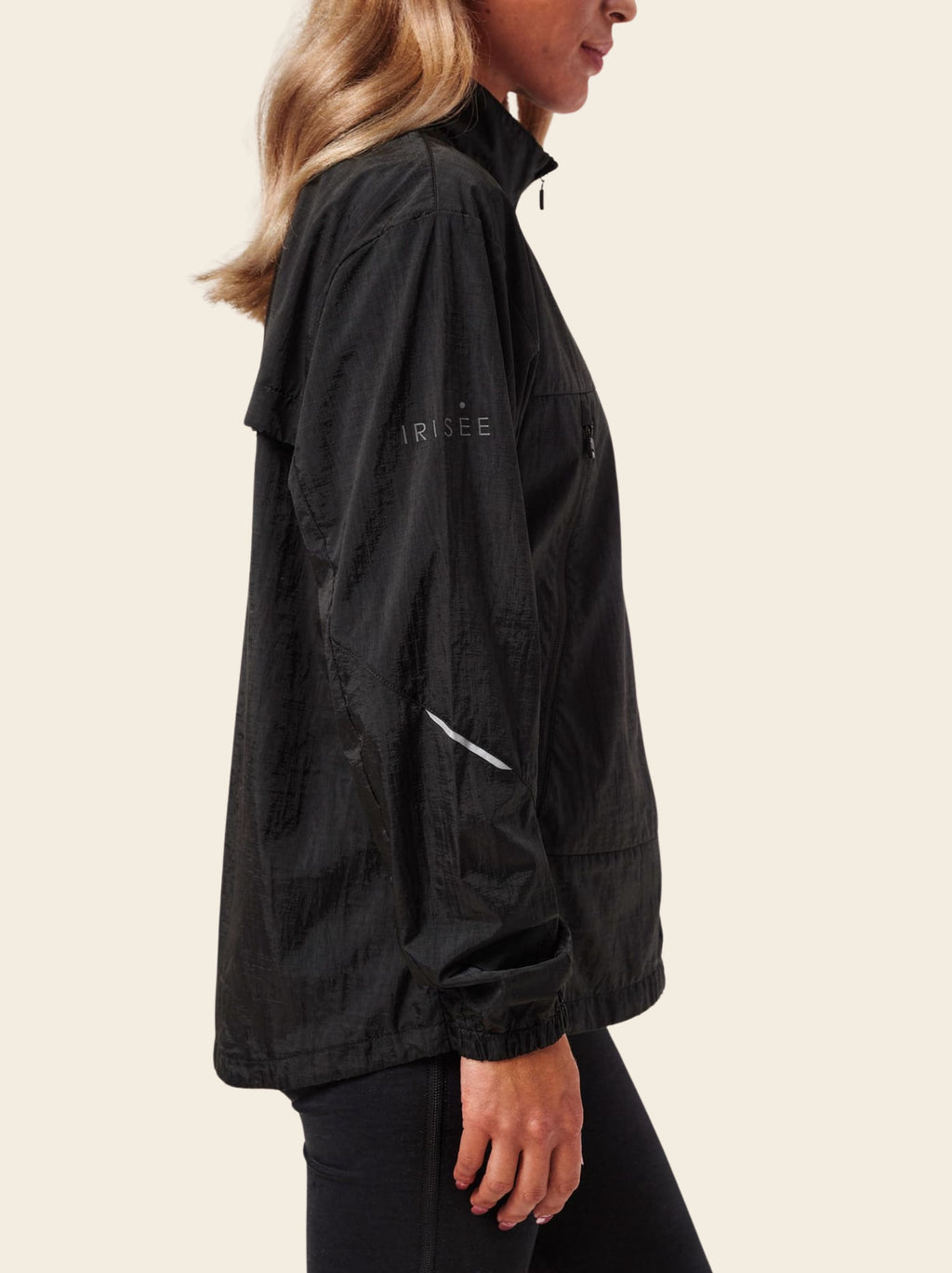 Zephyr Anti-UV Sun Jacket — Obsidian Black — side profile