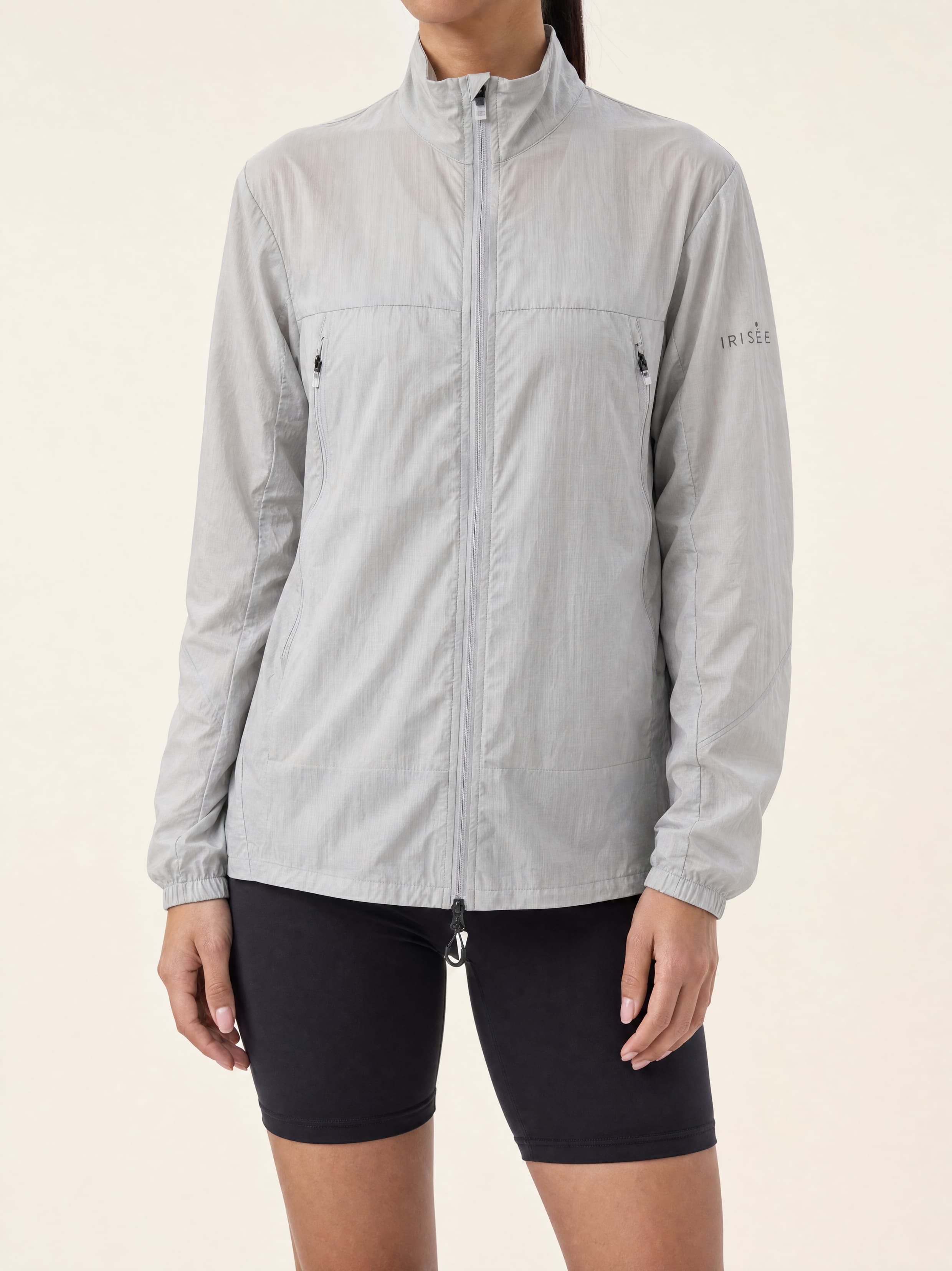 Zephyr Anti-UV Windbreaker in Pearl Grey — front view
