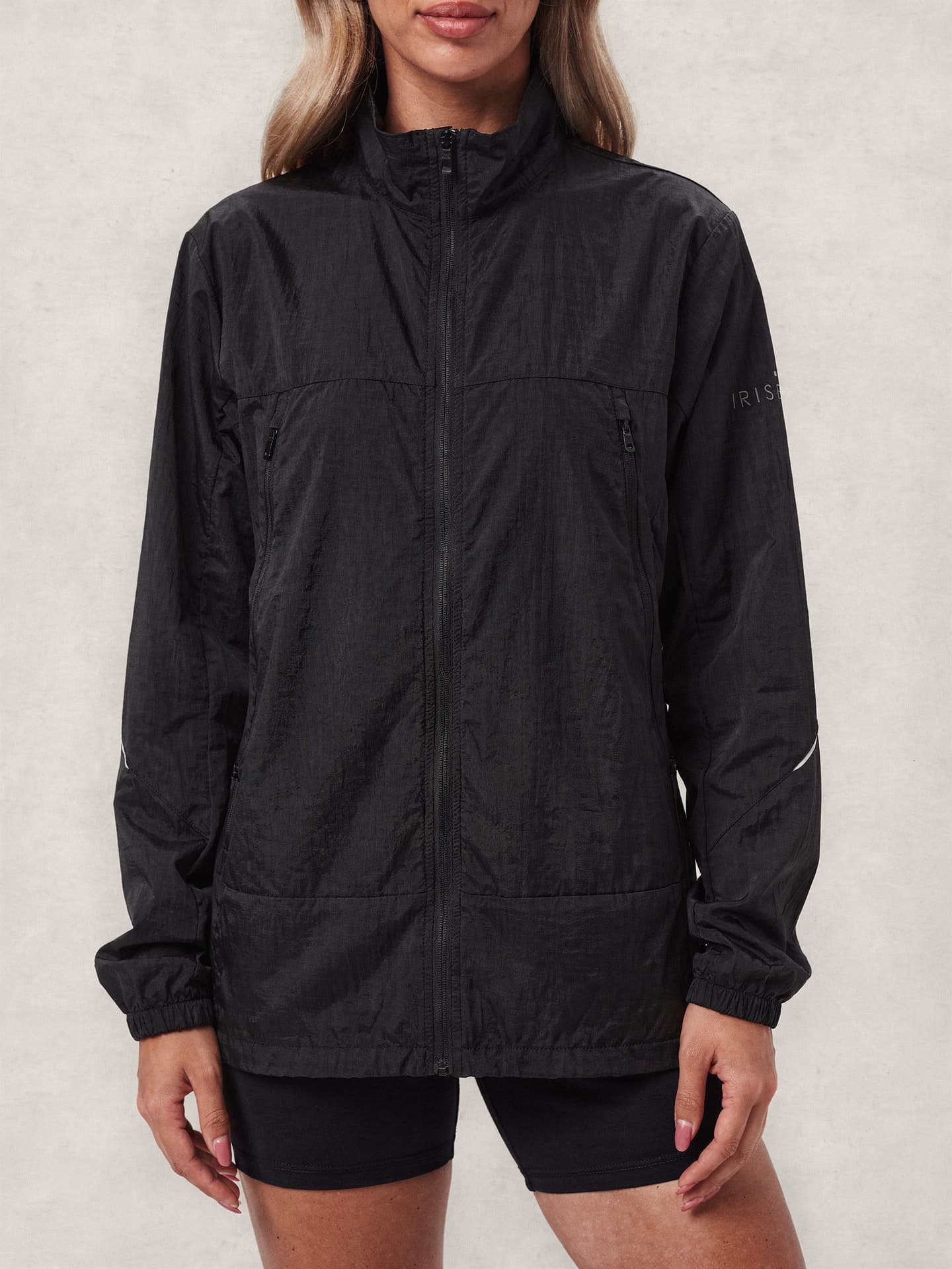 Zephyr Anti-UV Windbreaker in Obsidian Black — front view